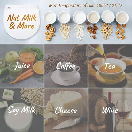 3 Nut Milk Bags For Vegan Nut Almond Milk Hazelnut Fine Mesh Straining Cloth