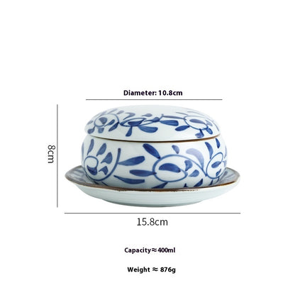 Ceramic Small Tureen Household Steam Eggs Stew Bowl With Cover
