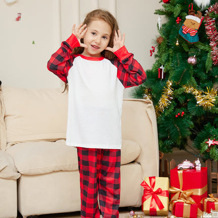 Christmas Solid Color Plaid Printed Christmas Parent-child Homewear Suits