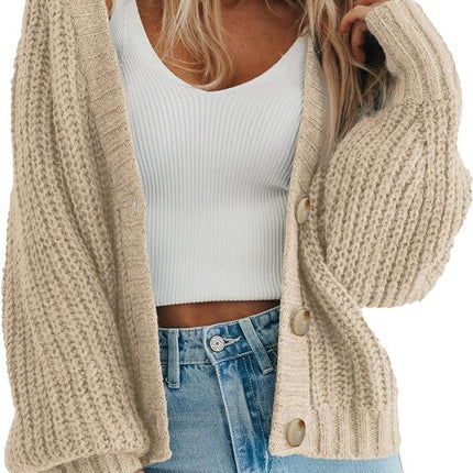 Women's Thick Knitted Cardigan Sweater