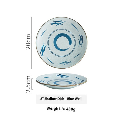 Creative Ceramic Round Shallow Household Western Cuisine Steak Plate