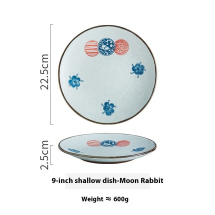 Creative Ceramic Round Shallow Household Western Cuisine Steak Plate