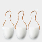 Leather cord bright white 3pa / Small and medium